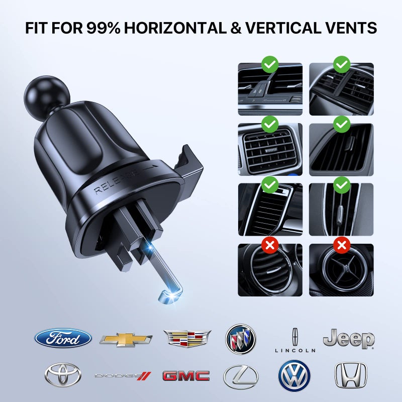 Miracase Upgraded Wider Clamp Phone Holders for Your Car, Metal Hook Air Vent Car Mount [Thick Cases Friendly] Automobile Hands Free Compatible with iPhone 17/16/15/14/13 Series All Smartphone - Image 5